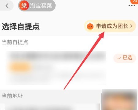 淘宝买菜怎么申请团长