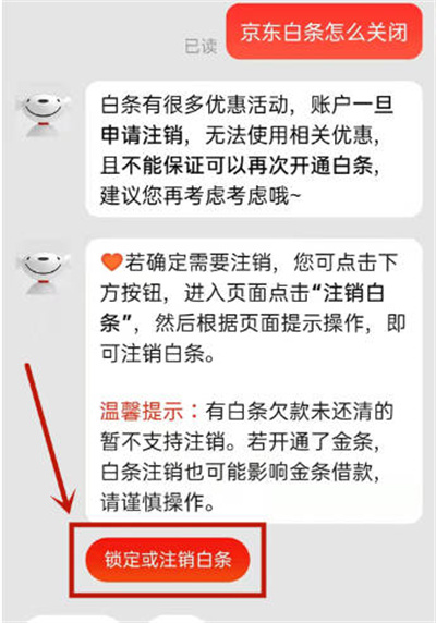 京东怎么注销关闭白条