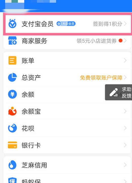 支付宝如何查看家庭积分